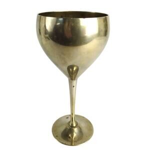 Vtg Leonard EPNS 7.5" Wine Goblet Chalice Stem Cup, Electro Plated Nickel Silver